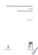 Arte poética del romancero oral