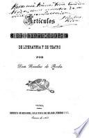 Artículos de costumbres, de literatura y de teatro
