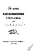 Artículos de costumbres, de literatura y de teatro