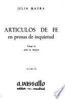 Artículos de fe en prosas de inquietud