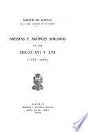 Artistas y artífices sorianos de los siglos XVI y XVII (1509-1699)