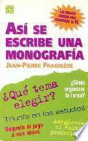 Así se escribe una monografía