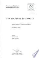 Assemblée parlementaire Compte rendu des débats Session ordinaire de 2004 (deuxième partie), avril 2004, Volume II