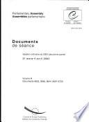 Assemblée parlementaire Documents de séance Session ordinaire de 2003 (deuxième partie), avril 2003 Volume III