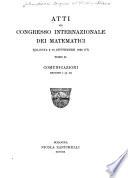 Atti Del ... Congresso Internazionale Dei Matematici ...