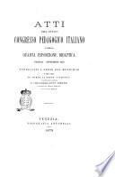 Atti dell'ottavo Congresso pedagogico italiano e della quarta Esposizione didattica