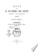 Atti della R. accademia dei Lincei. Memorie della Classe di scienze fisiche, matematiche e naturali
