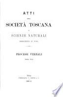 Atti della Società Toscana di Scienze Naturali