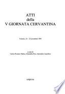 Atti della V Giornata cervantina