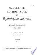 Author Index to Psychological Abstracts