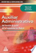 Auxiliares Administrativos Del Servicio de Salud de la Comunidad de Madrid: Microsoft Office Xp Word 2002 Temario Y Test Ebook