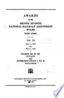 Awards of the Second Division, National Railroad Adjustment Board, with an Appendix ...