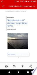Azores: matices III: poemas y comentarios y otros.