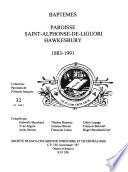 Baptêmes, paroisse Saint-Alphonse-de-Liguori, Hawkesbury, 1883-1991: A-Lall