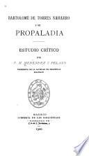 Bartolomé de Torres Naharro y su Propaladia