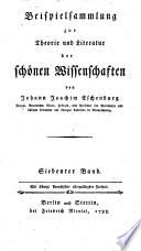Beispielsammlung zur Theorie und Literatur der schönen Wissenschaften