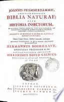 Biblia naturae; sive Historia insectorum