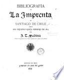 Bibliografía de la imprenta en Santiago de Chile desde sus orígenes hasta febrero de 1817
