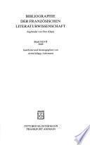 Bibliographie der französischen Literaturwissenschaft