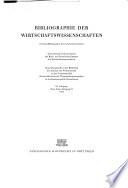 Bibliographie der Staats-und Wirtschaftswissenschaften
