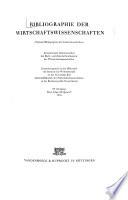 Bibliographie der Wirtschaftswissenschaften