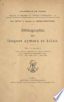 Bibliographie des langues aymara et kičua (1). 1540-1875