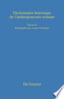 Bibliographie des sources historiques