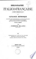 Bibliographie italico-française