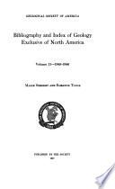 Bibliography and Index of Geology Exclusive of North America