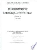 Bibliography of the History of Medicine