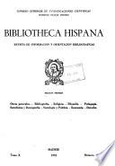 Bibliotheca Hispana; Revista de Información y Orientación Bibliográficas. Sección 1