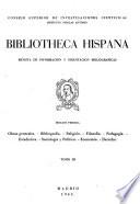 Bibliotheca Hispana; Revista de Información y Orientación Bibliográficas. Sección 1