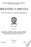 Bibliotheca Hispana; Revista de Informacion y Orientacion Bibliograficas (Section 1: Letras)