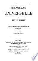 Bibliothèque universelle et revue suisse