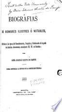 Biografias de hombres ilustres 6 notables, relativas a la epoca del descubrimiento