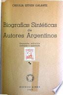 Biografías sintéticas de autores argentinos