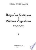 Biografías sintéticas de autores argentinos