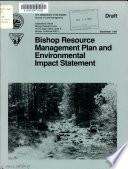 Bishop Resource Management Plan and Environmental Impact Statement