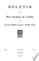 Boletín de la Real Academia de Córdoba de Ciencias, Bellas Letras y Nobles Artes