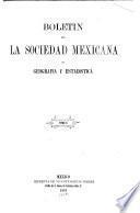 Boletín de la Sociedad de Geografía y Estadística de la República Mexicana