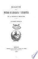 Boletín de la Sociedad de Geografía y Estadística de la República Mexicana