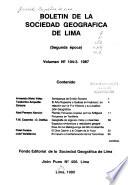 Boletín de la Sociedad Geográfica de Lima