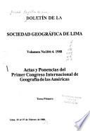 Boletín de la Sociedad Geográfica de Lima