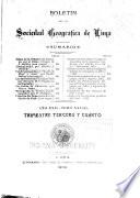 Boletín de la Sociedad Geográfica de Lima
