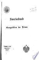 Boletín de la Sociedad Geográfica de Lima