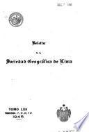 Boletín de la Sociedad Geográfica de Lima