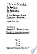 Boletín de sumarios de revistas de economía