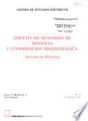 Boletín de sumarios de revistas e información bibliográfica