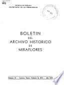 Boletín del Archivo Histórico de Miraflores