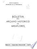 Boletín del Archivo Histórico de Miraflores